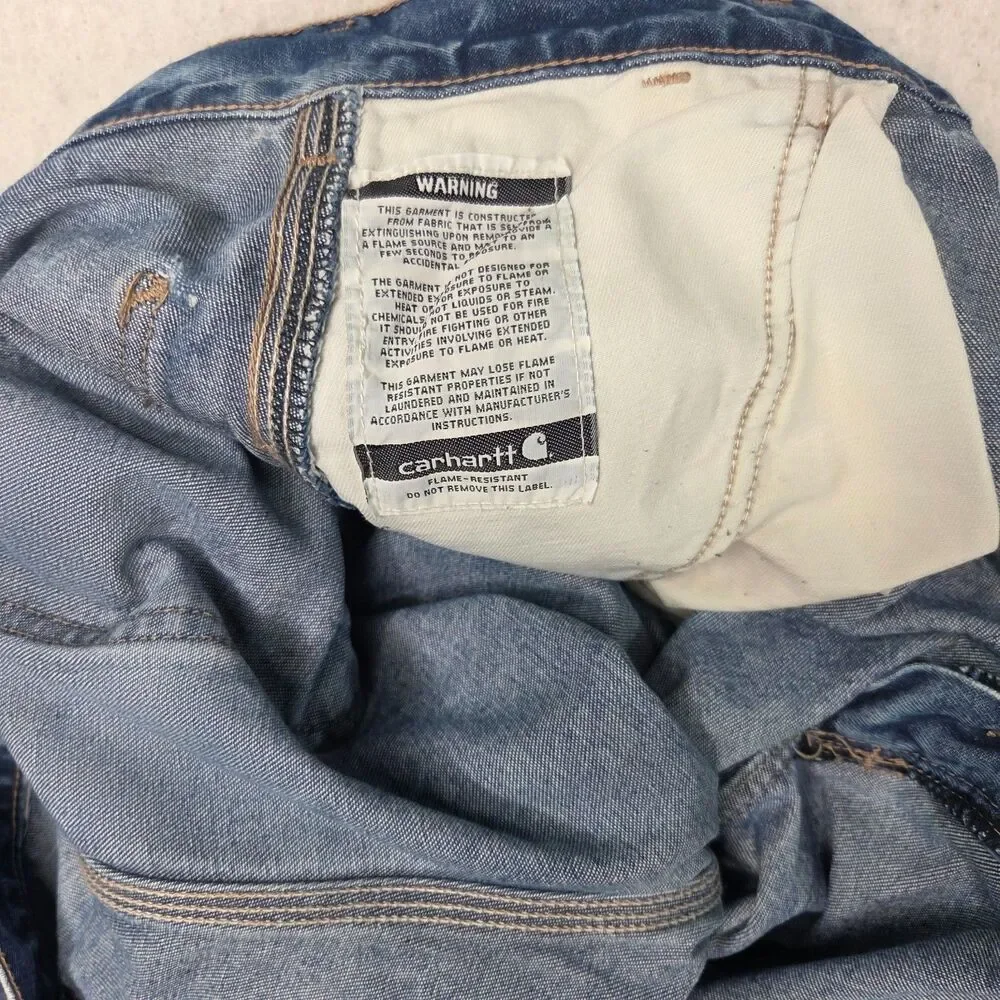 Carhartt FR Flame Resistant Carpenter Jeans 34x28 Distressed Workwear